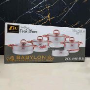 سرویس قابلمه زیو طرح بابیلون سایز 24 استیل مدل ZIO BABYLON Z-1390