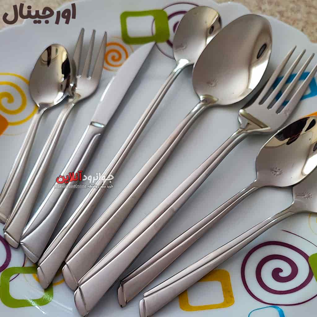 سرویس قاشق چنگال یونیک طرح ناخنی 144 پارچه 24 نفره 5 میل اورجینال UN-2024