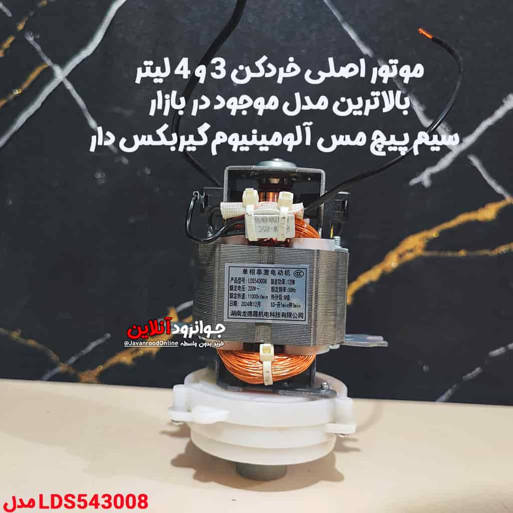 موتور اصلی خردکن 3 لیتر و 4 لیتر سیم پیچ مس آلومینیوم گیربکس دار مدل LDS543008