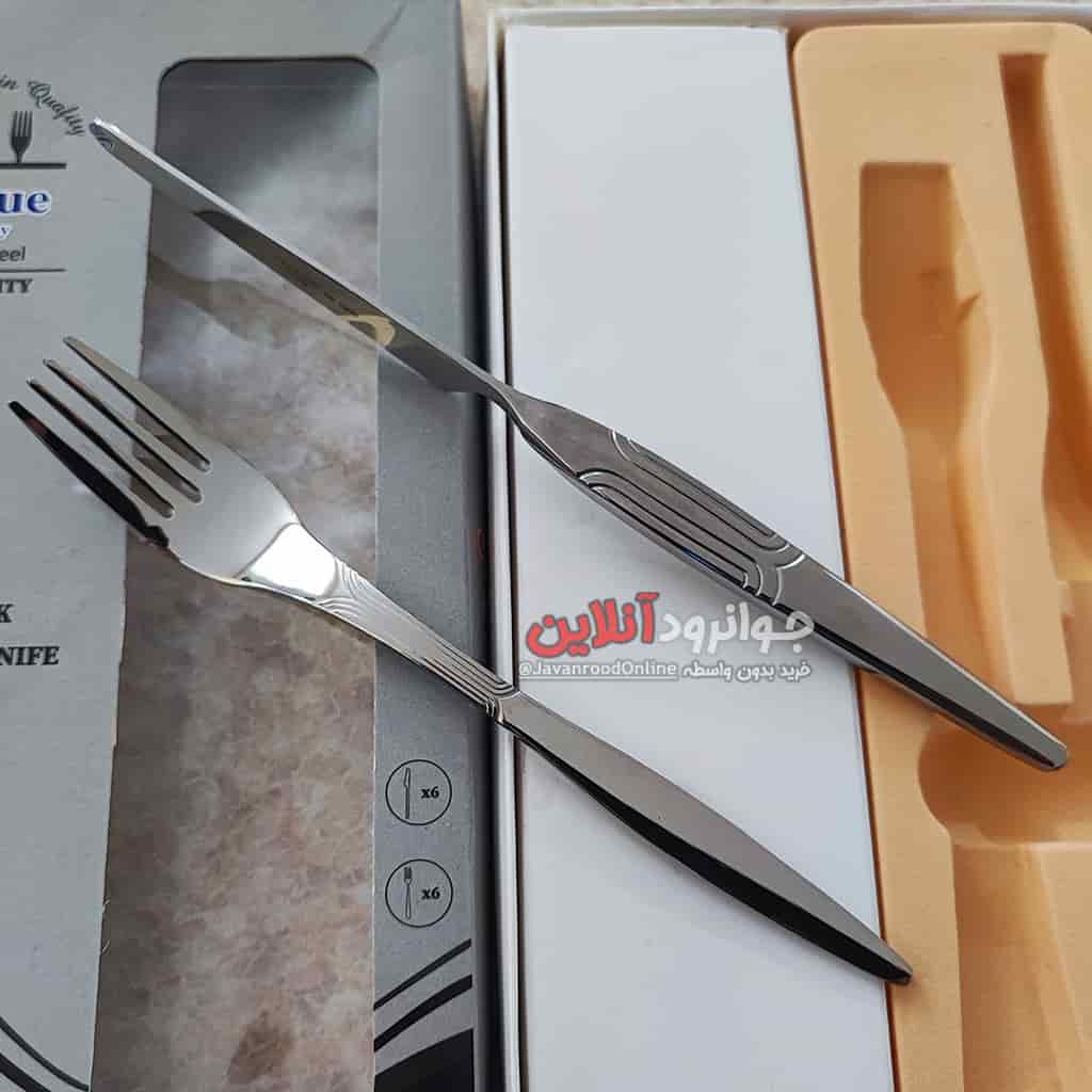 کاد و چنگال یونیک طرح کرال استیل 12 پارچه 6 نفره Uni-1
