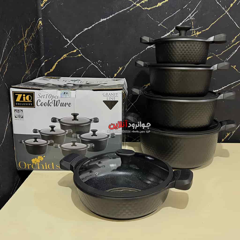 سرویس قابلمه زیو ZCS-8630 5S32 Orchid Series گرانیت 10 پارچه