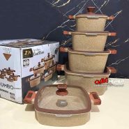 قابلمه زیو مربع 10 پارچه گرانیت سنگی ZCS-8300 Zio کرمی