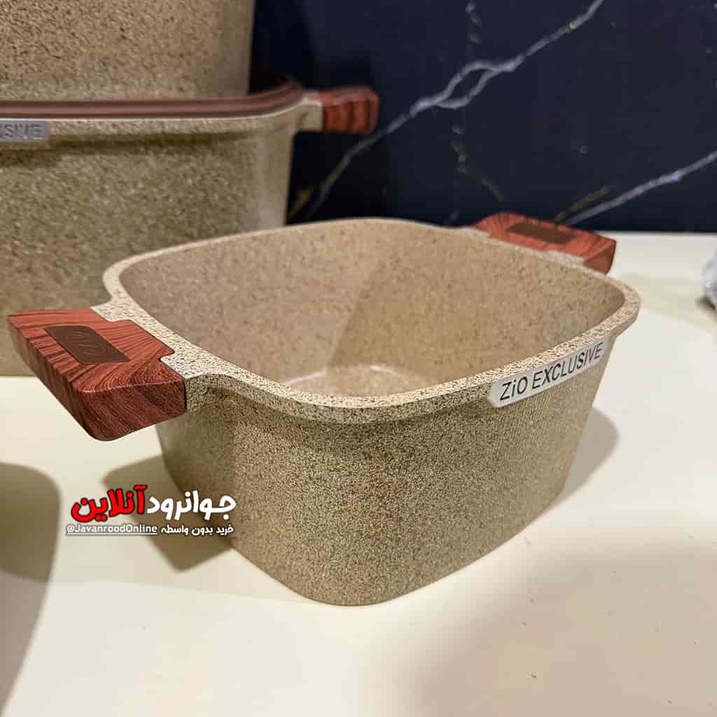 قابلمه زیو مربع 10 پارچه گرانیت سنگی ZCS-8300 Zio کرمی