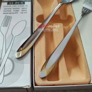 قاشق چنگال یونیک طرح دولا بسته 12 عددی نیمه طلایی اروپایی UP-1