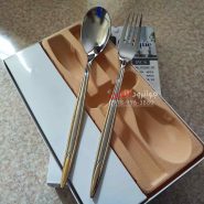 قاشق چنگال یونیک طرح لیزاک بسته 12 عددی نیمه طلایی اروپایی UP-4
