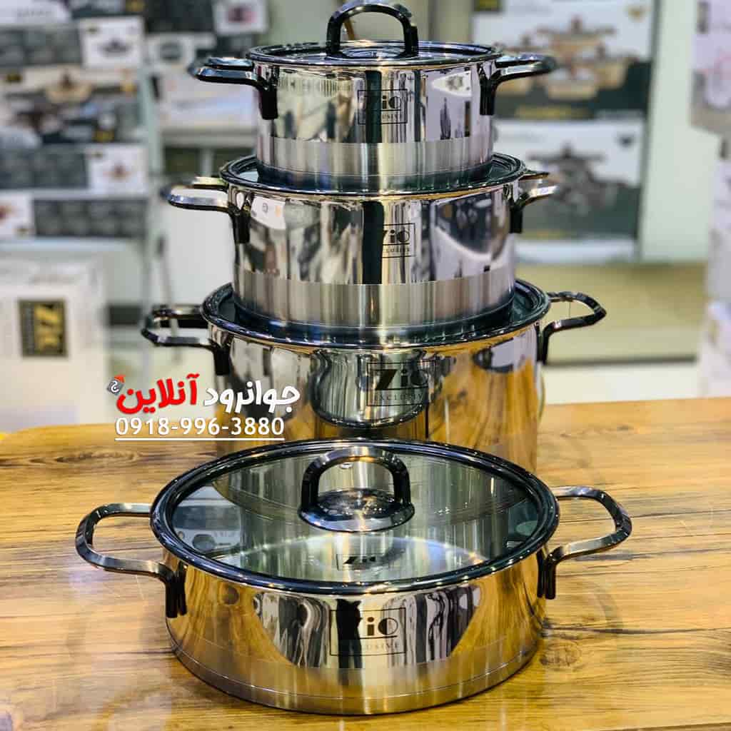 سرویس قابلمه استیل زیو 8 پارچه بابیلون سایز 28 مدل ZIO Babylon ZCS-1378S28