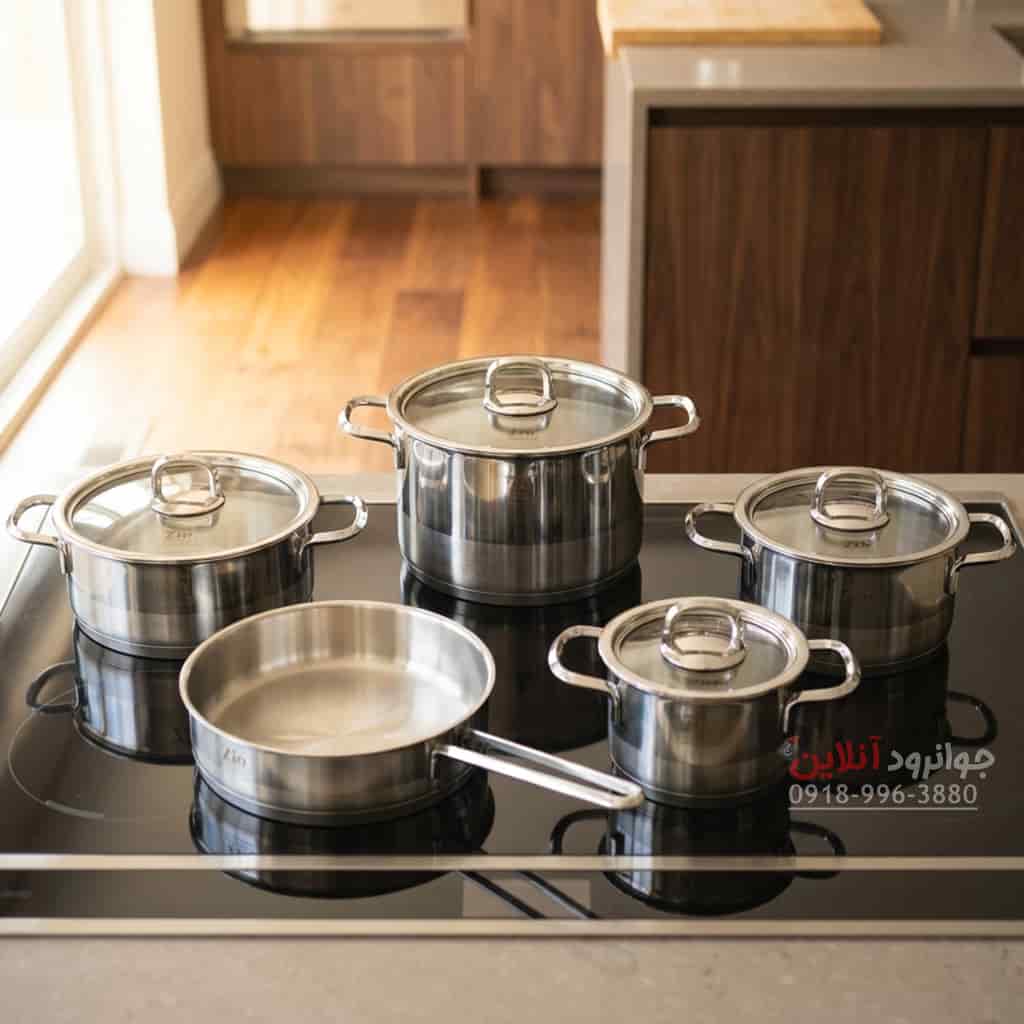 سرویس قابلمه استیل زیو برلین 9 پارچه ZCS-1460 Zio Series Berlin