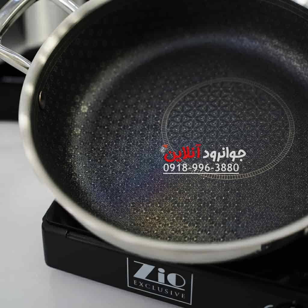 سرویس قابلمه زیو ZCS-1556 استیل 8 پارچه لیزری سایز 28