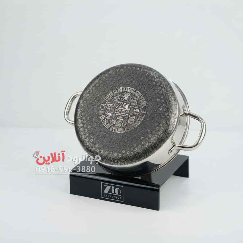 سرویس قابلمه زیو ZCS-1556 استیل 8 پارچه لیزری سایز 28