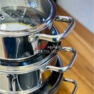 سرویس قابلمه کف لیزری زیو استیل 8 پارچه ZCS-1556 4S26