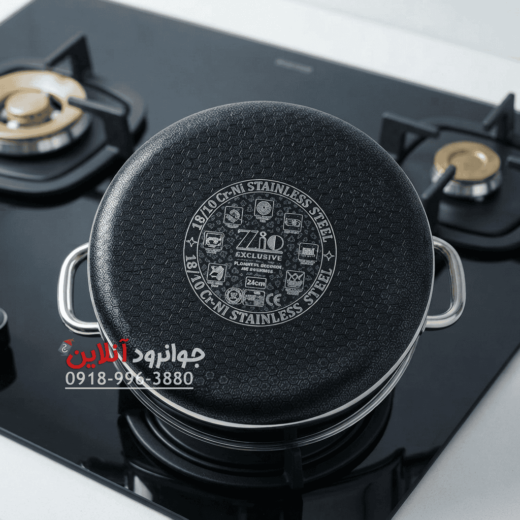 سرویس قابلمه کف لیزری زیو استیل 8 پارچه ZCS-1556 4S26