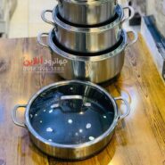 سرویس قابلمه کف لیزری زیو استیل 8 پارچه ZCS-1556 4S26