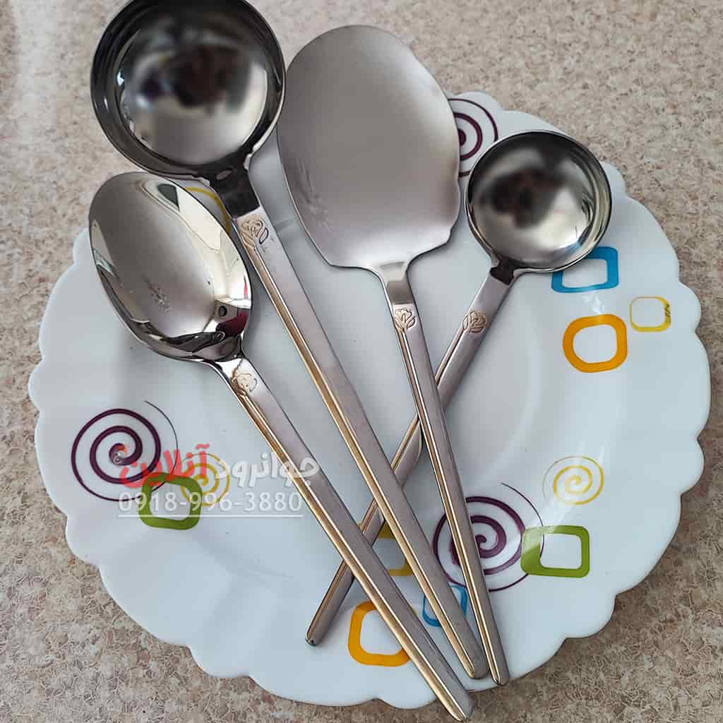 قاشق چنگال یونیک طرح فلاور نیمه طلایی 120 پارچه 24 نفره Unique UN-Flower