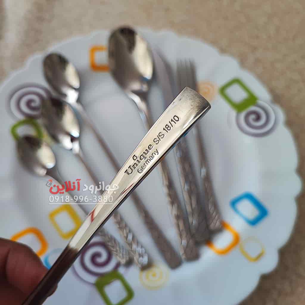 قاشق چنگال یونیک طرح گندمی استیل 120 پارچه 24 نفره Unique UN-Gandom
