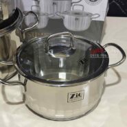 سرویس قابلمه استیل زیو ZCS-1516 ZIO Sumer شش پارچه سایز 24