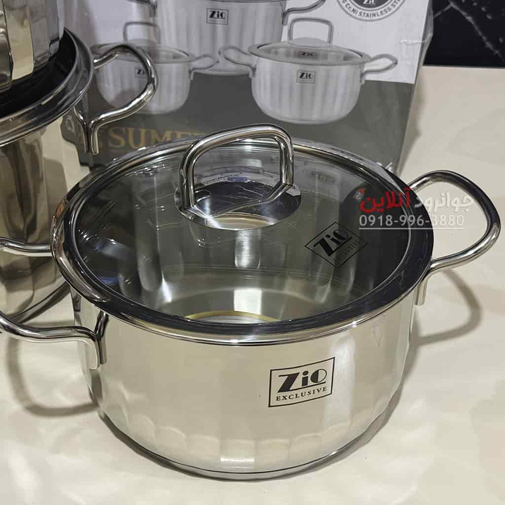 سرویس قابلمه استیل زیو ZCS-1516 ZIO Sumer شش پارچه سایز 24