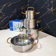 قابلمه استیل کرکماز 8 پارچه Korkmaz Tencere Seti A1148 Proline