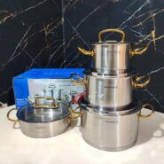 قابلمه استیل کرکماز 8 پارچه Korkmaz Tencere Seti A1148 Proline